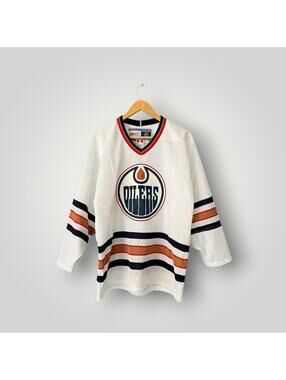 Vintage 90s CCM Edmonton Oilers Jersey M Made In Canada Men’s